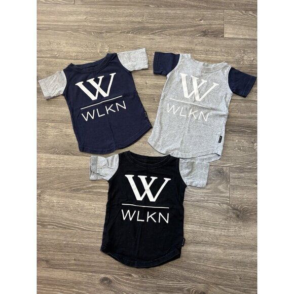 WLKN Boys T-Shirts 2T Lot of 3 Gray Blue Black Toddler Short Sleeve Cotton Tees - Picture 1 of 7